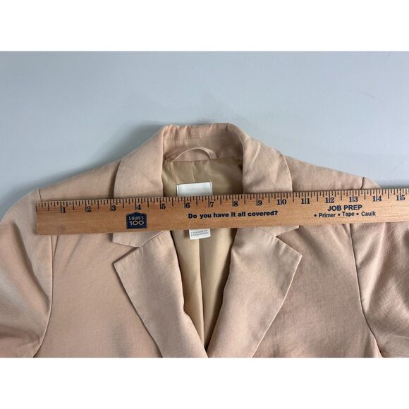 H&M Women's Tan Blazer Jacket Viscose Polyester Blend Size 3XS - Picture 6 of 12